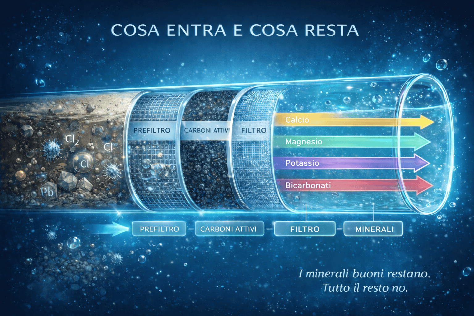 Sistema di filtrazione Ametra — schema tecnico
